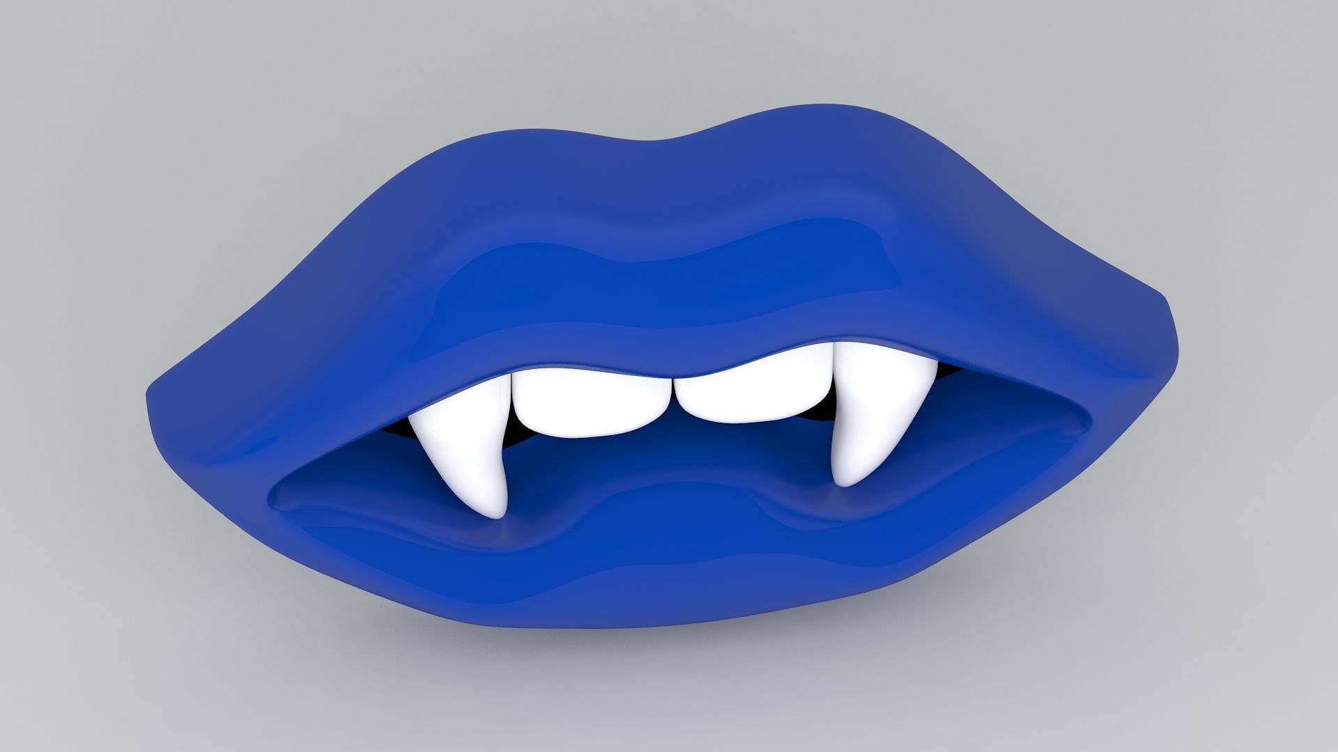 Vampire blue Lips 3D model_3