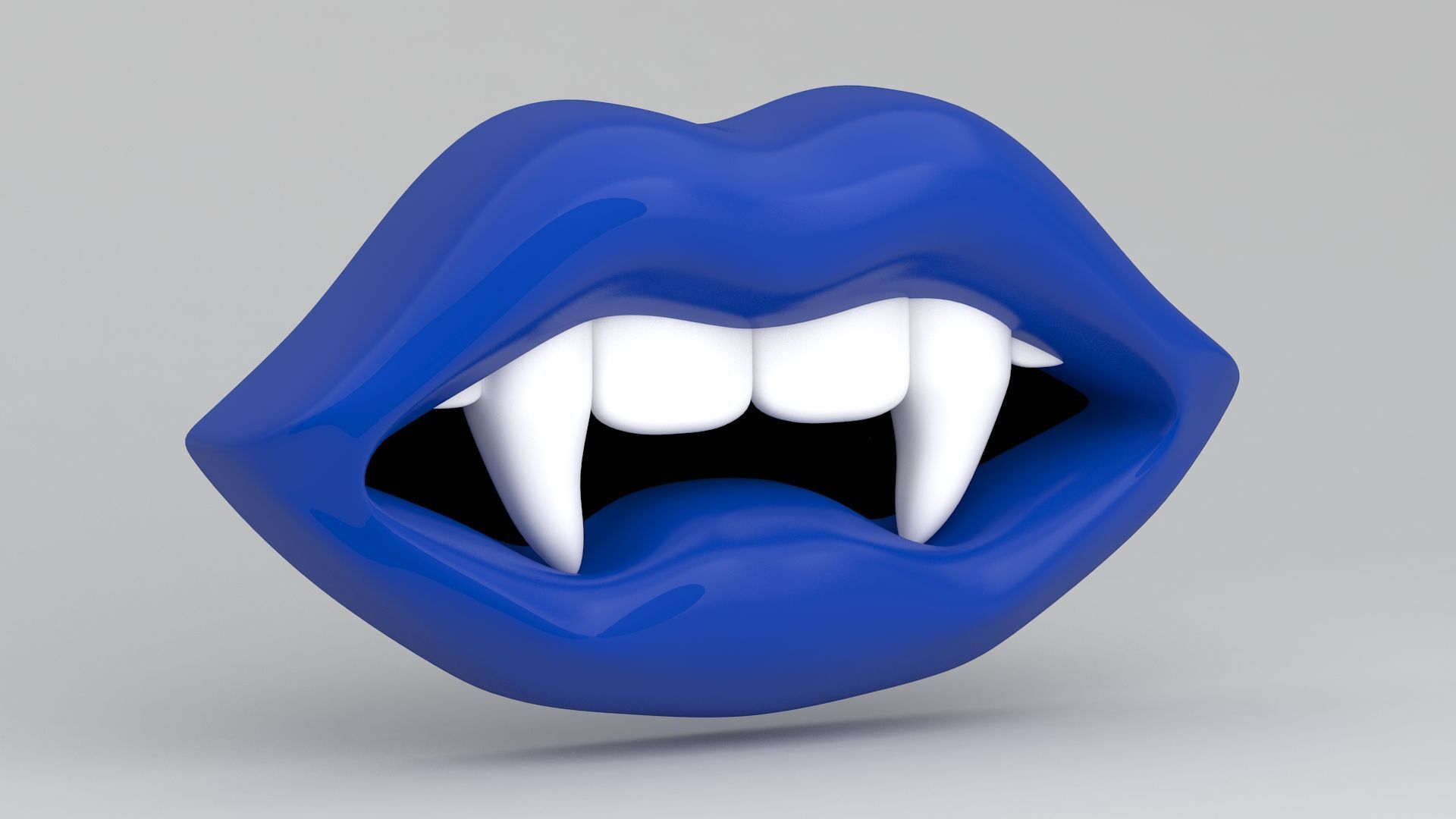 Vampire blue Lips 3D model_1