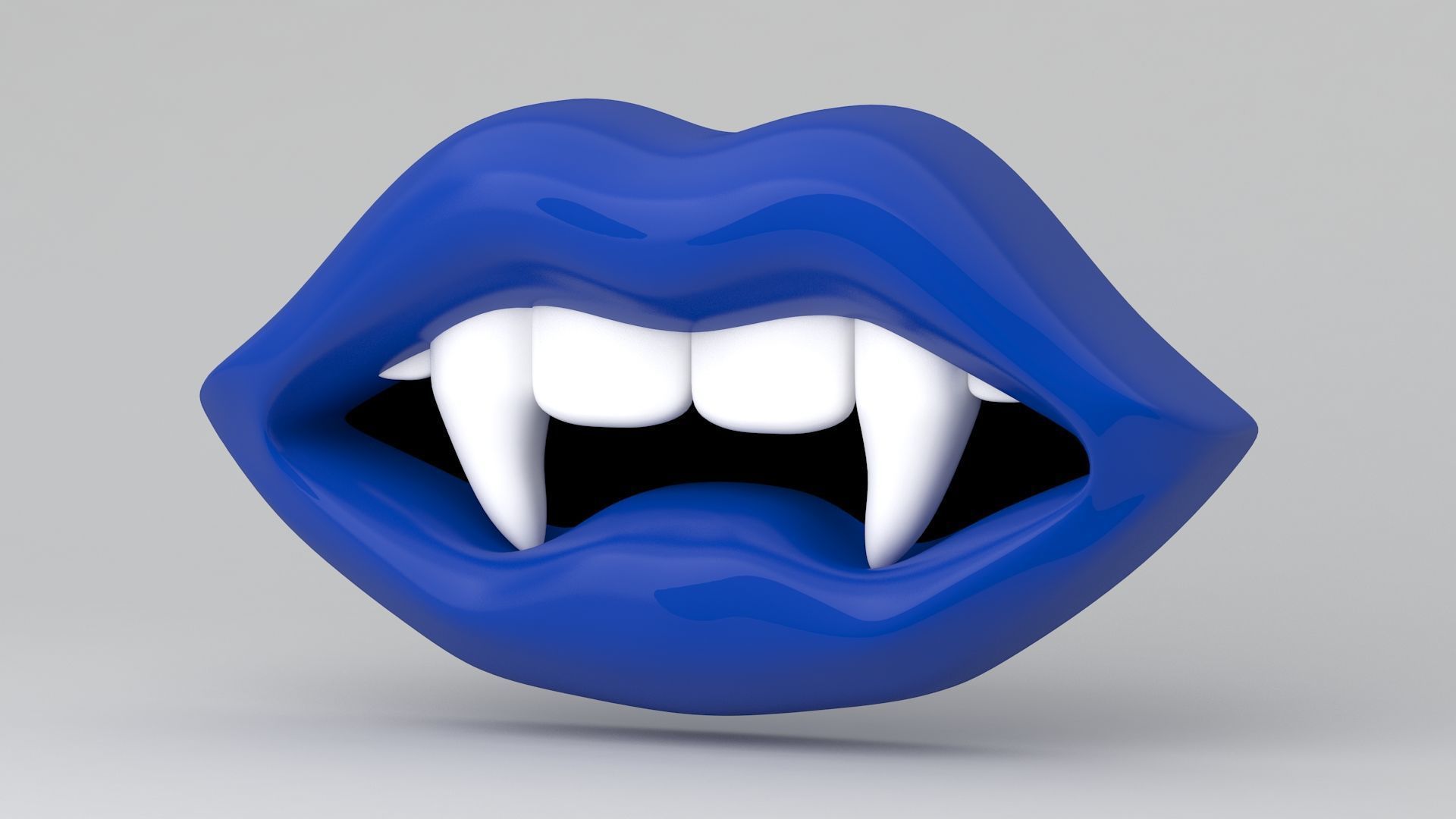 Vampire blue Lips 3D model_2