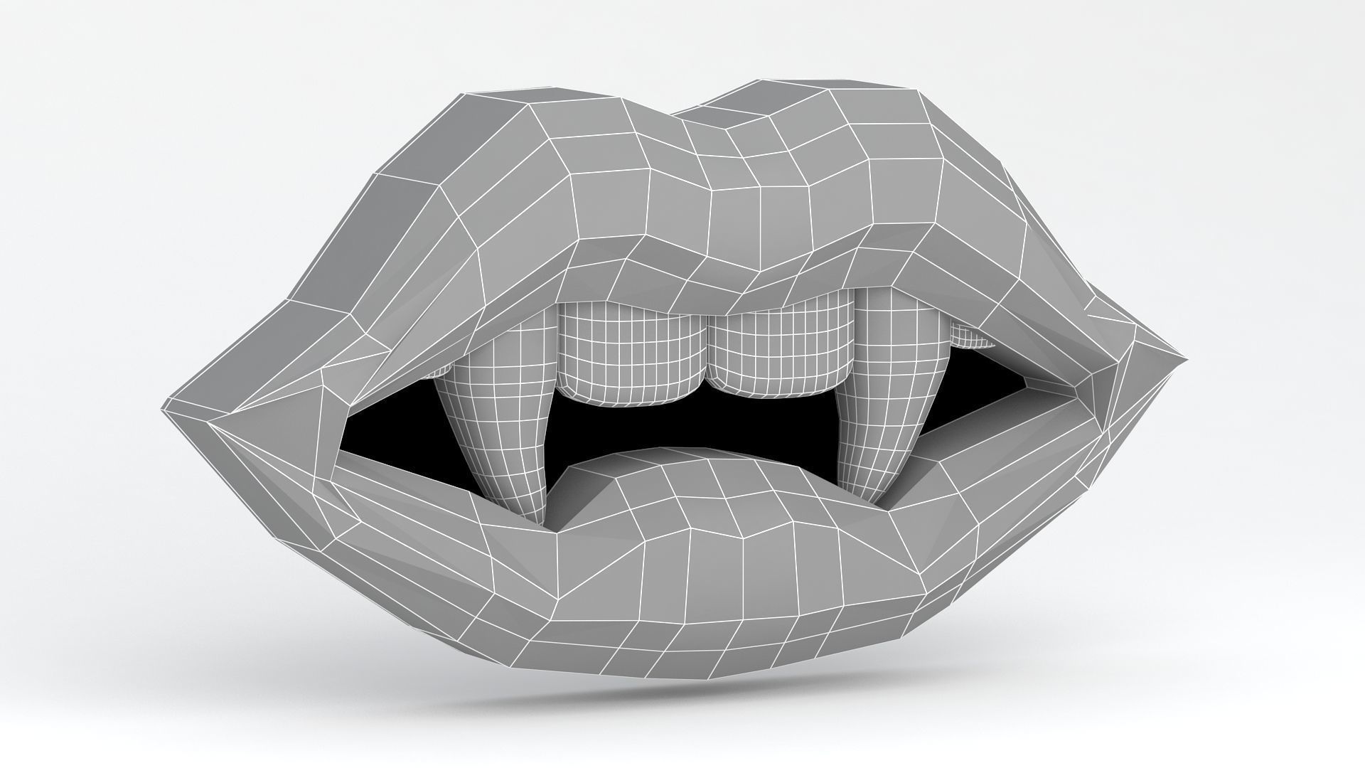 Vampire blue Lips 3D model_6