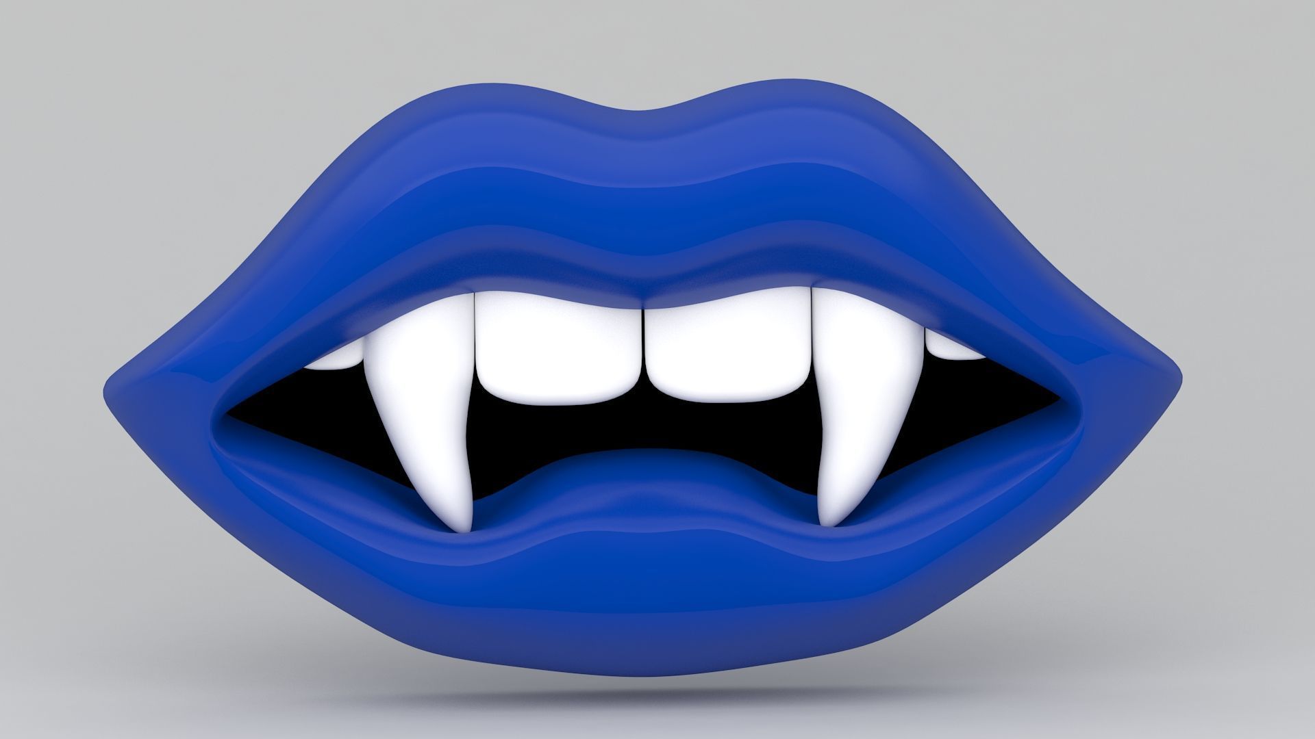 Vampire blue Lips 3D model_5