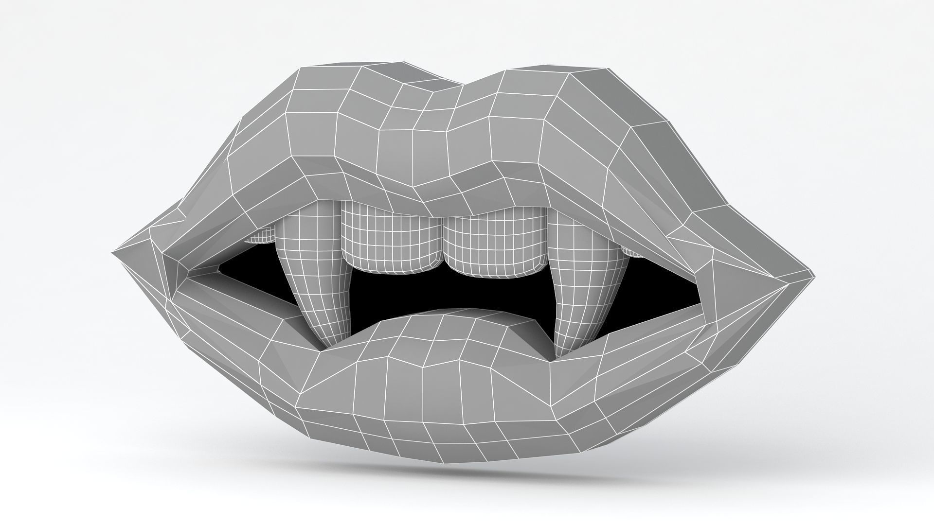 Vampire blue Lips 3D model_7