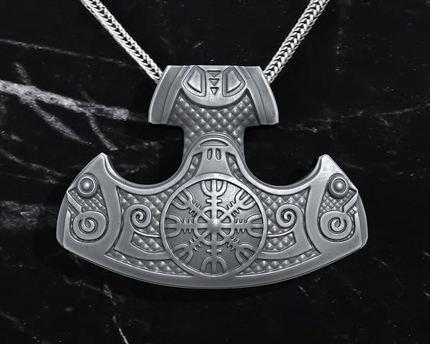 MJOLNIR THOR STYLE B PENDANT 3D print model