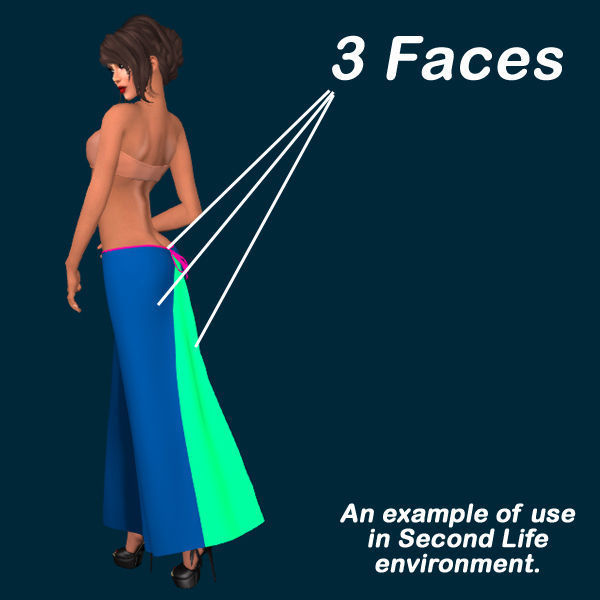 VM A0001 - Stylish low-rise long skirt with a ribbon belt Low-poly 3D model_3