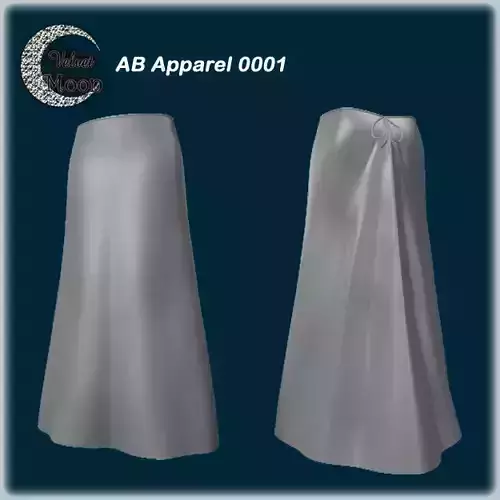 VM A0001 -  Stylish low-rise long skirt with a ribbon belt Low-poly 3D model