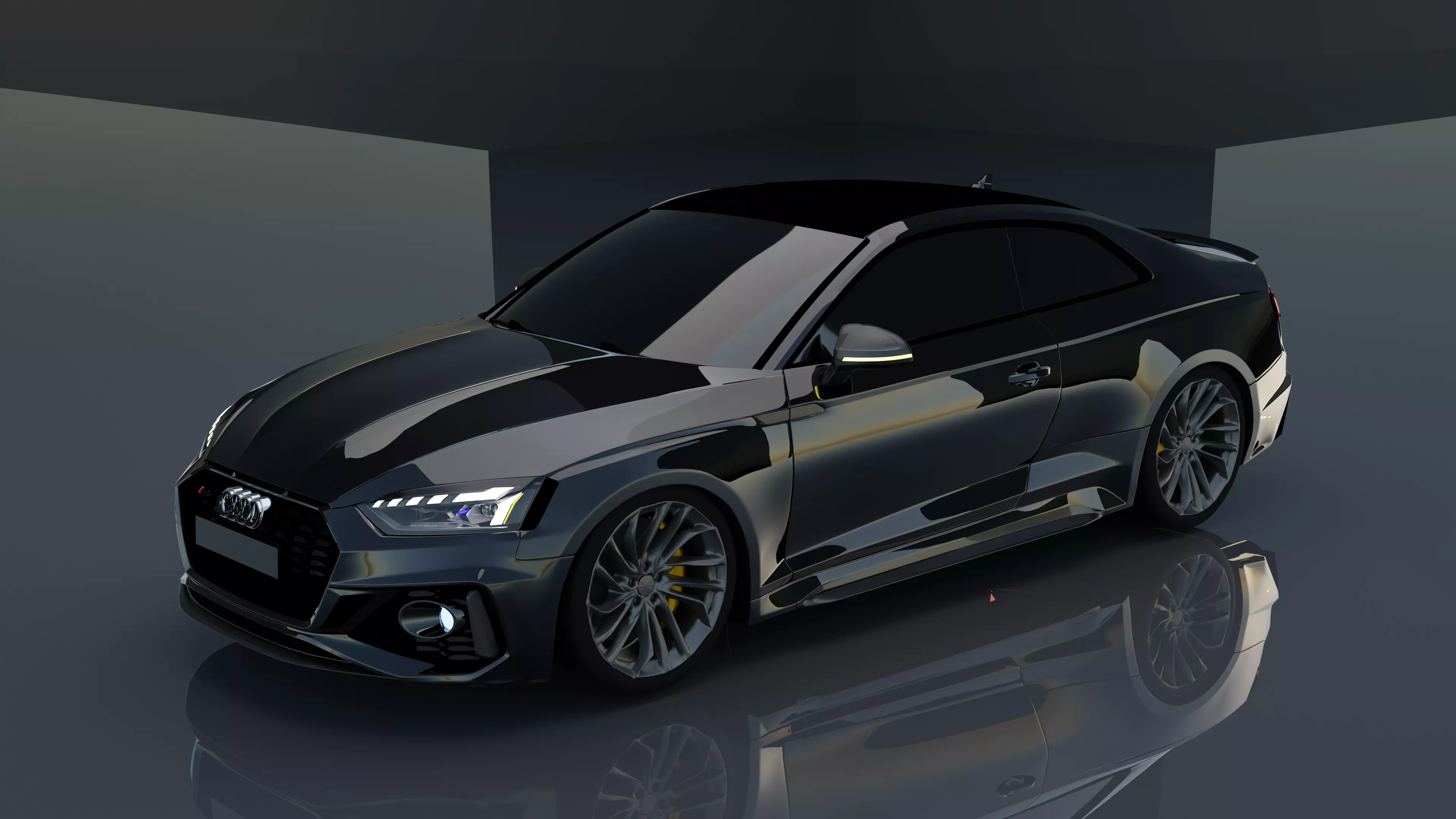 Car Audi RS5 Low-poly 3D model_0