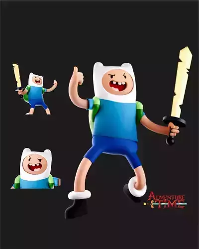 Finn Stylized 3D Character Model Cartoon Style