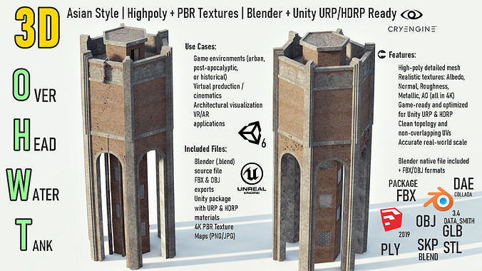 Overhead Water Tank 3D model