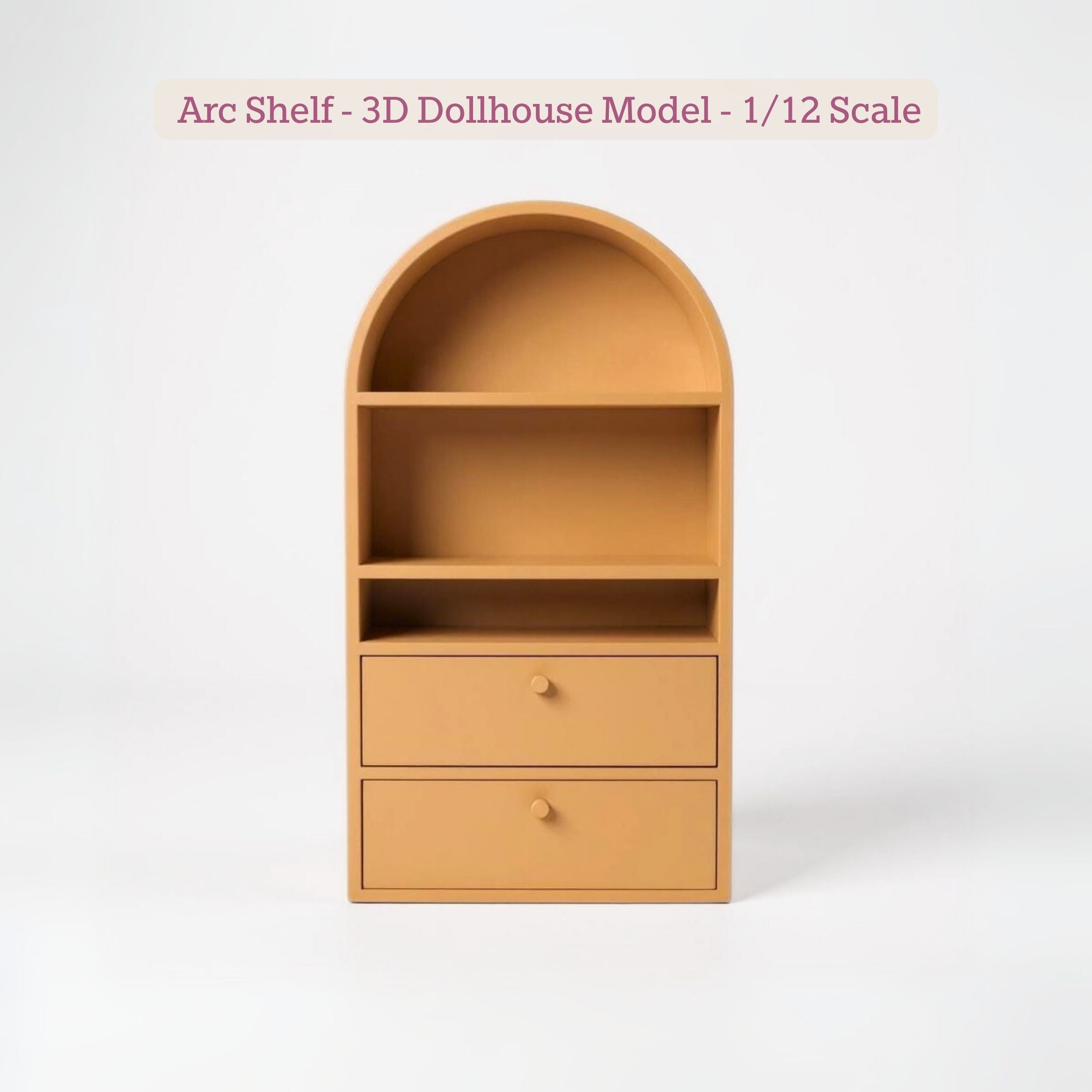 Arc Shelf STL File - Miniature Chest of Drawers 3D print model 3D print model_2