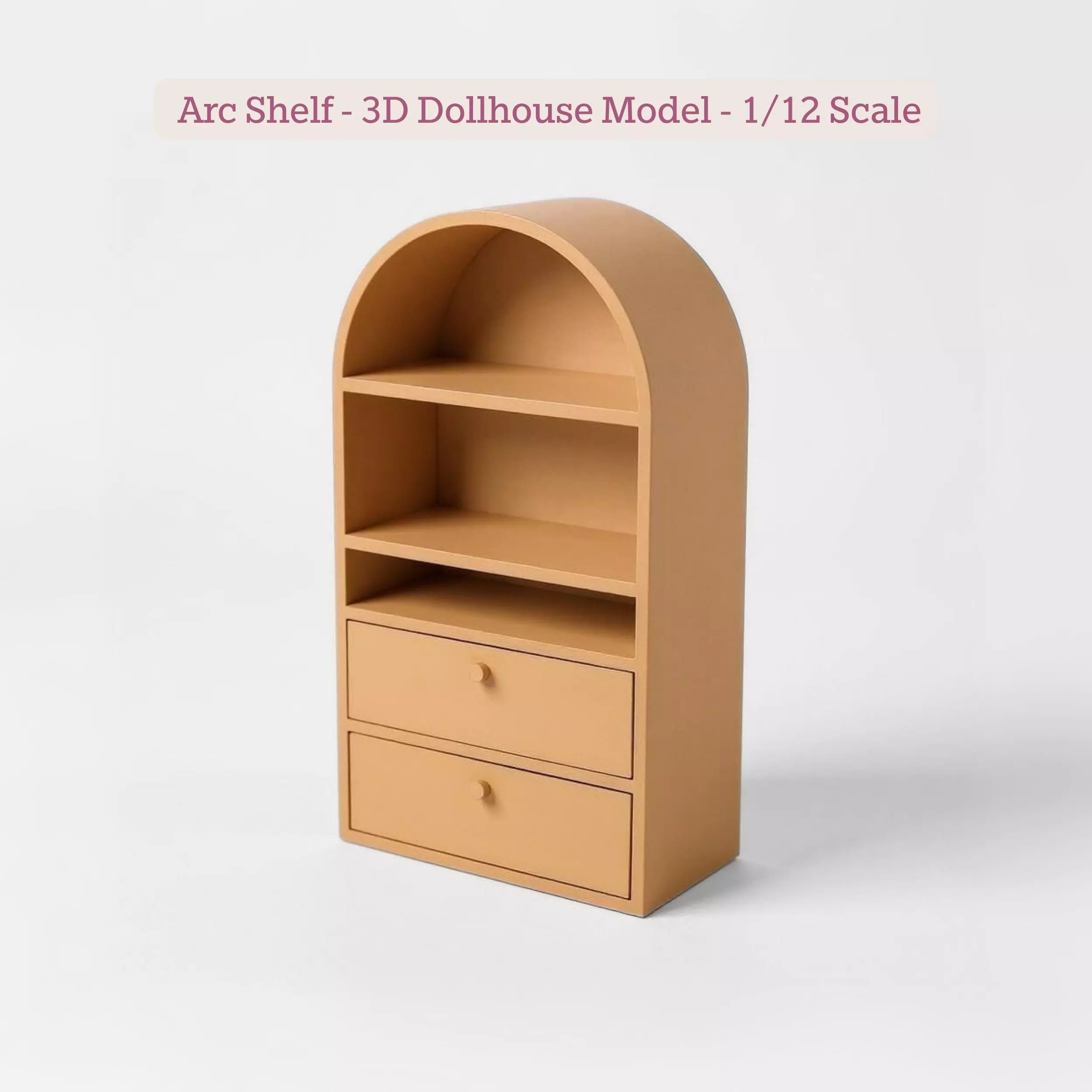 Arc Shelf STL File - Miniature Chest of Drawers 3D print model 3D print model_0