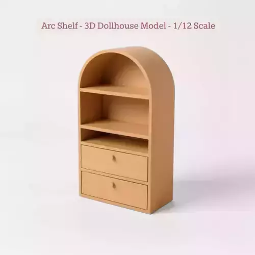 Arc Shelf STL File - Miniature Chest of Drawers 3D print model