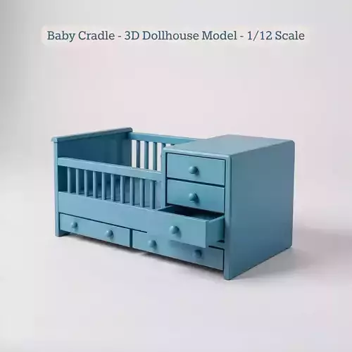 Baby Cradle STL File - Miniature Chest of Drawers
