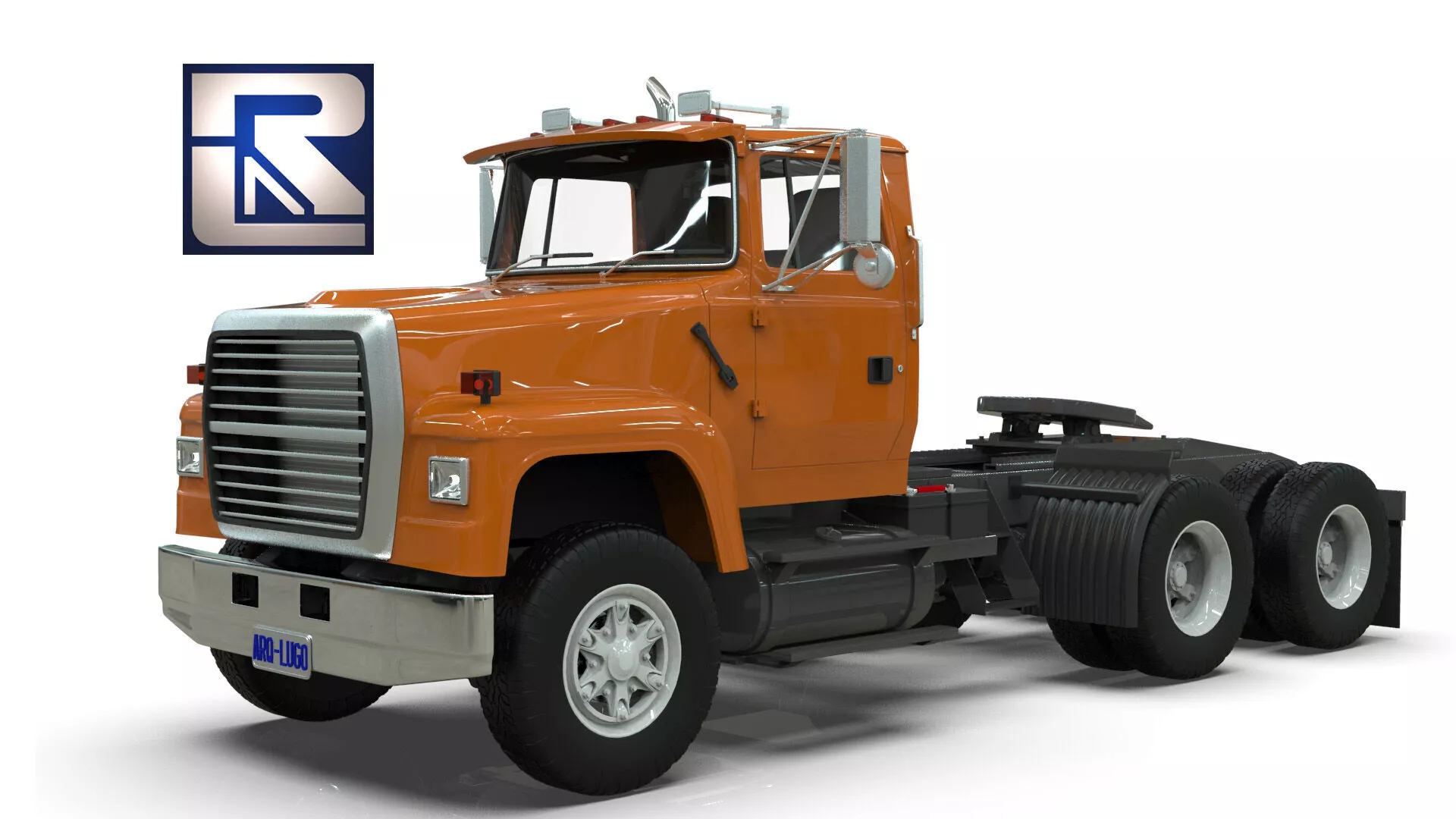 L9000 Tandem 3D Model 6 Hood Variants Hendrickson RT 3D model