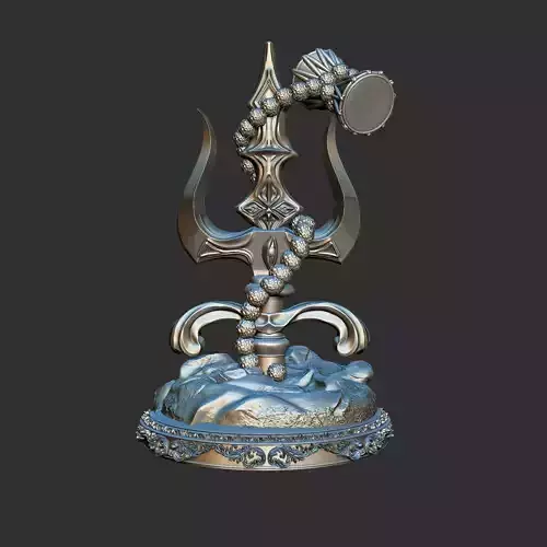 Shiv ji Trishul  3d Print Model