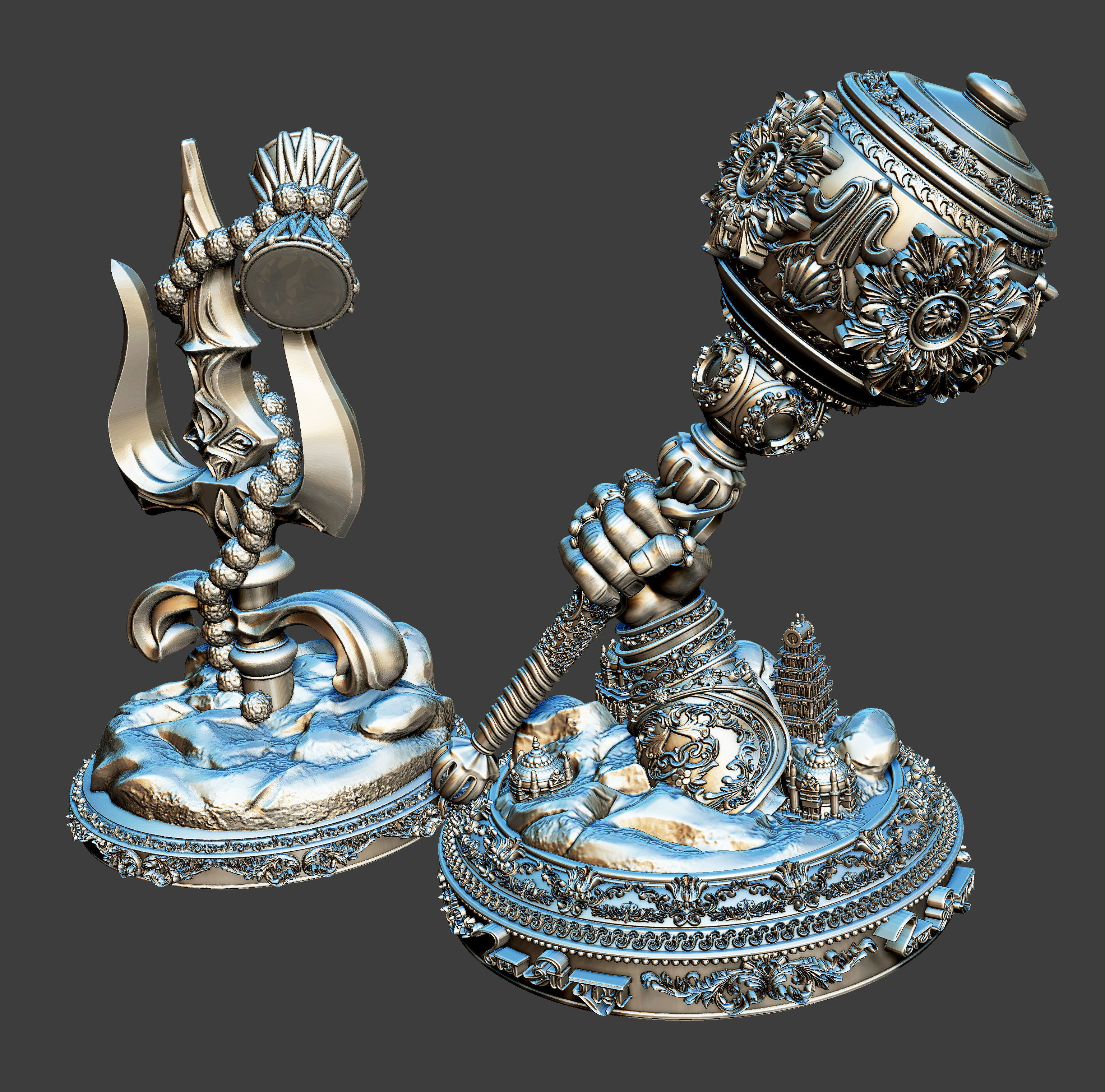 Goda and Trishul 3d Print Model 3D print model_1