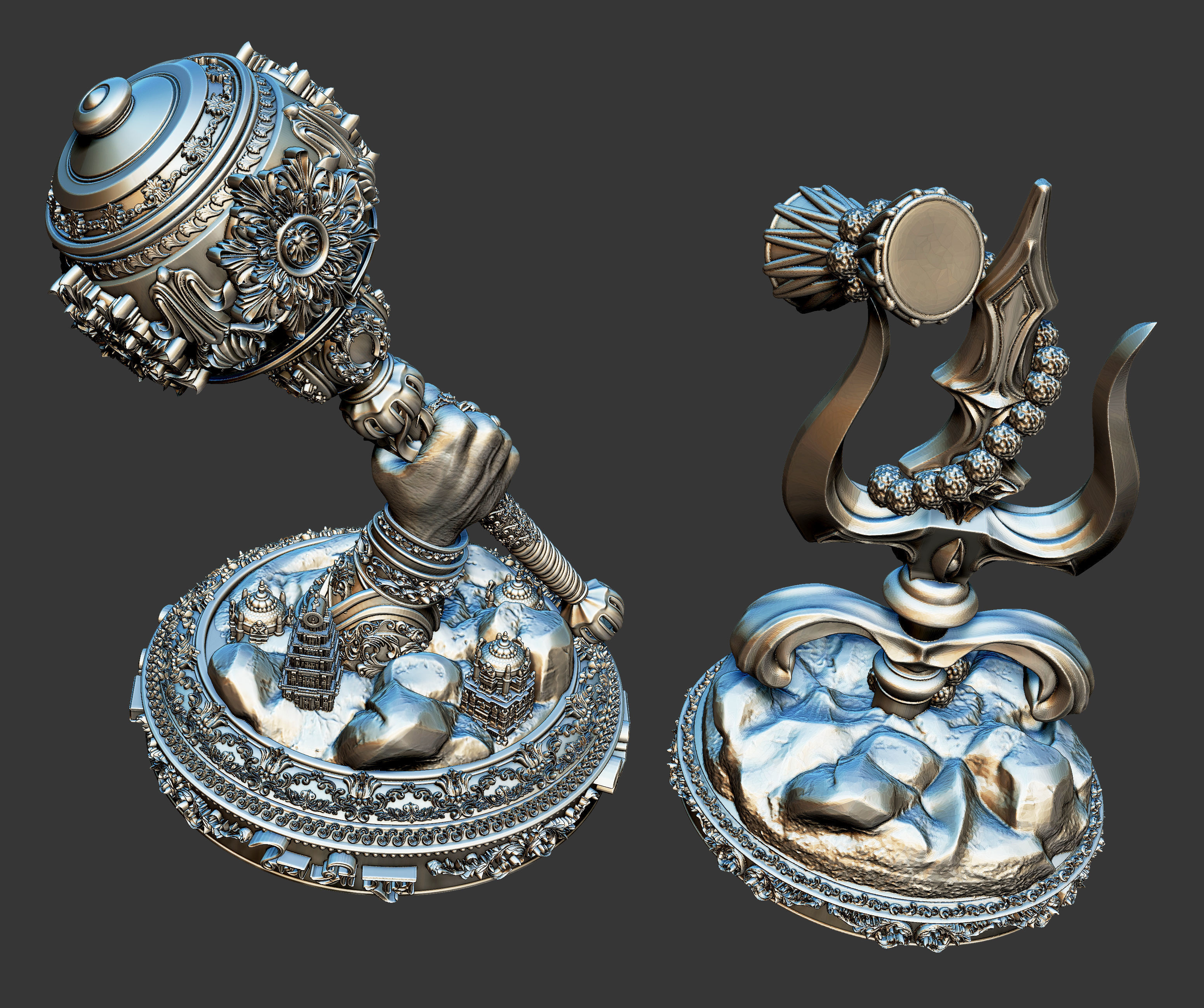 Goda and Trishul 3d Print Model 3D print model_2