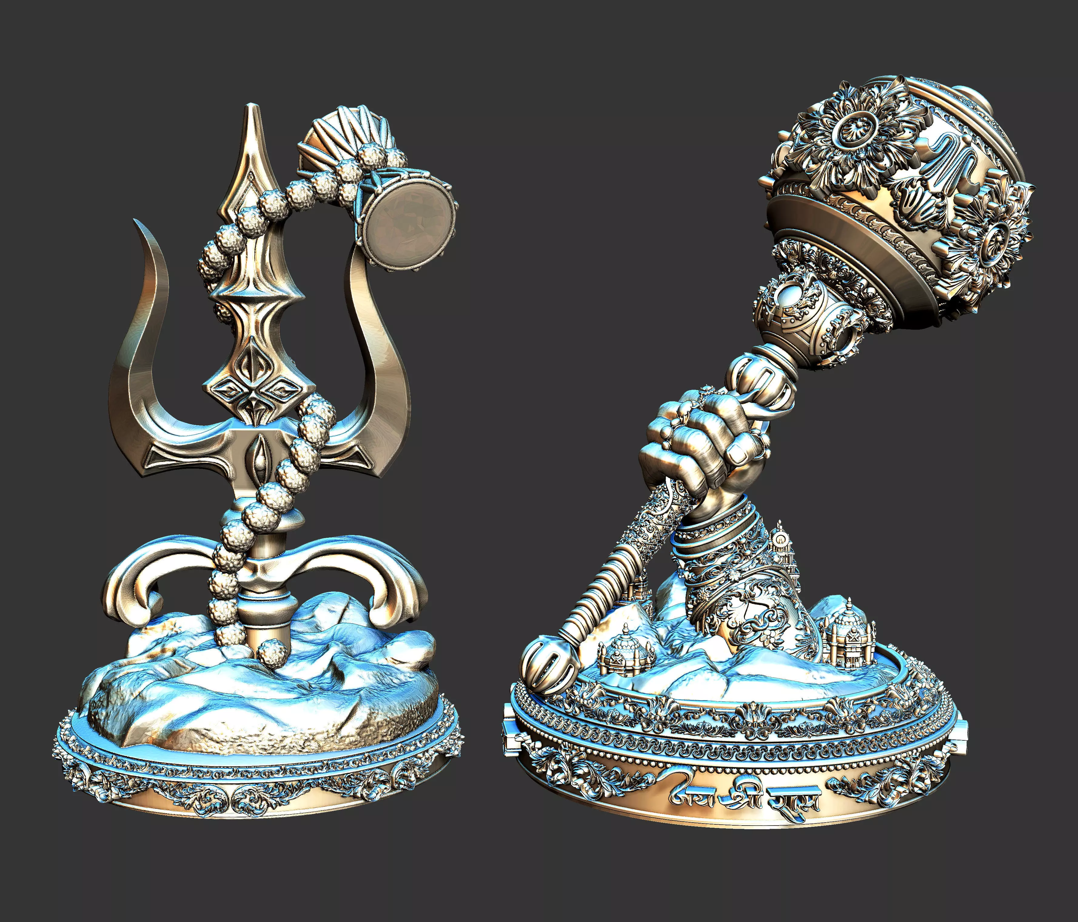 Goda and Trishul 3d Print Model 3D print model_0