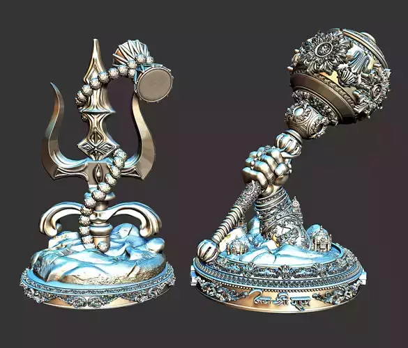Goda and Trishul 3d Print Model 3D print model