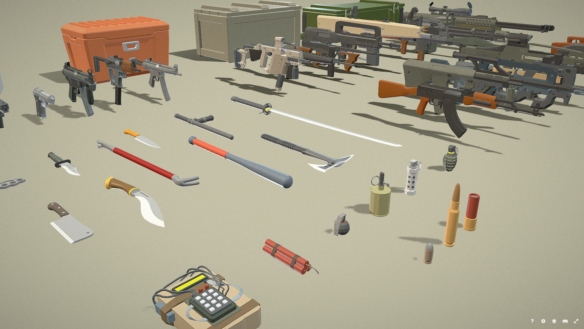 Weapons Pack - Popular FPS Weapon Low-poly 3D model_8