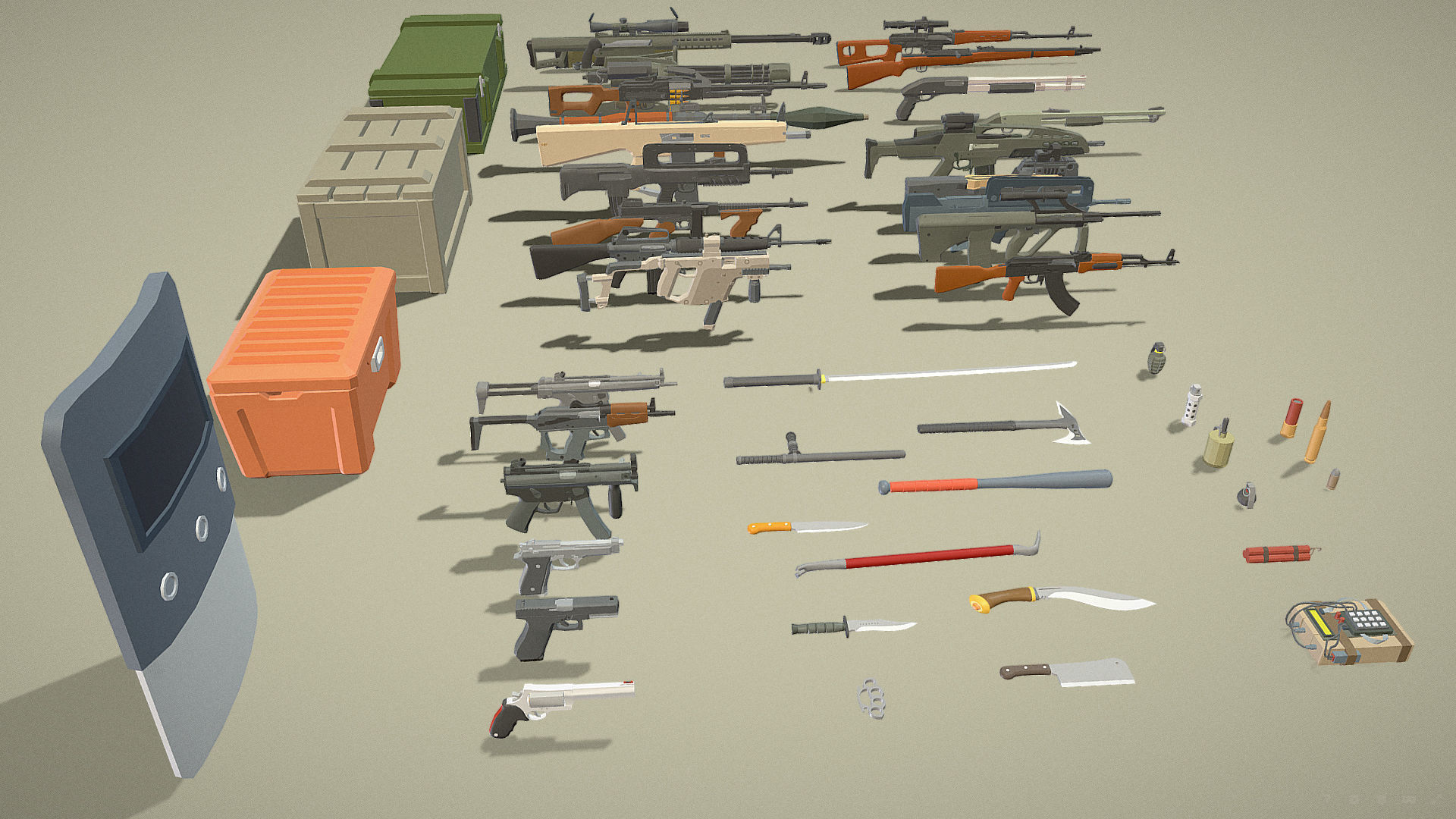 Weapons Pack - Popular FPS Weapon Low-poly 3D model_7