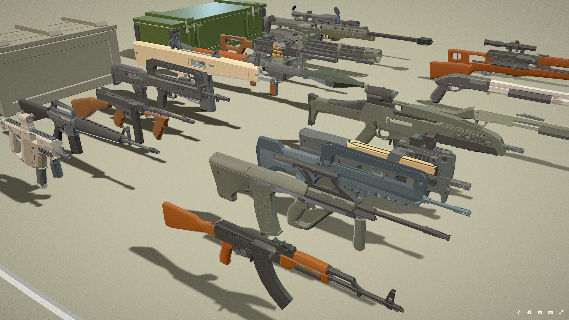 Weapons Pack - Popular FPS Weapon Low-poly 3D model_9