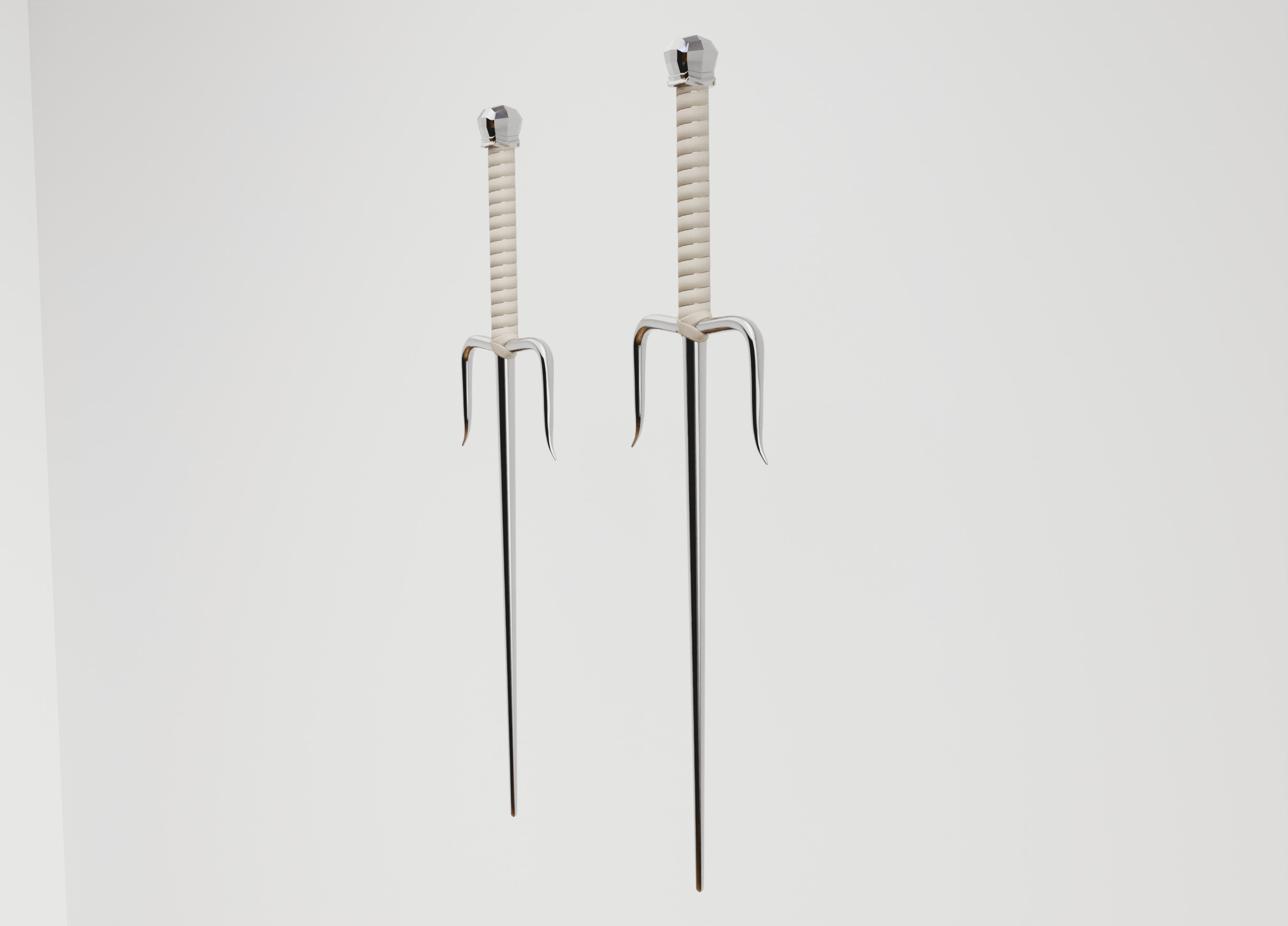 Sai Dual Fighting Weapons Low-poly 3D model_3