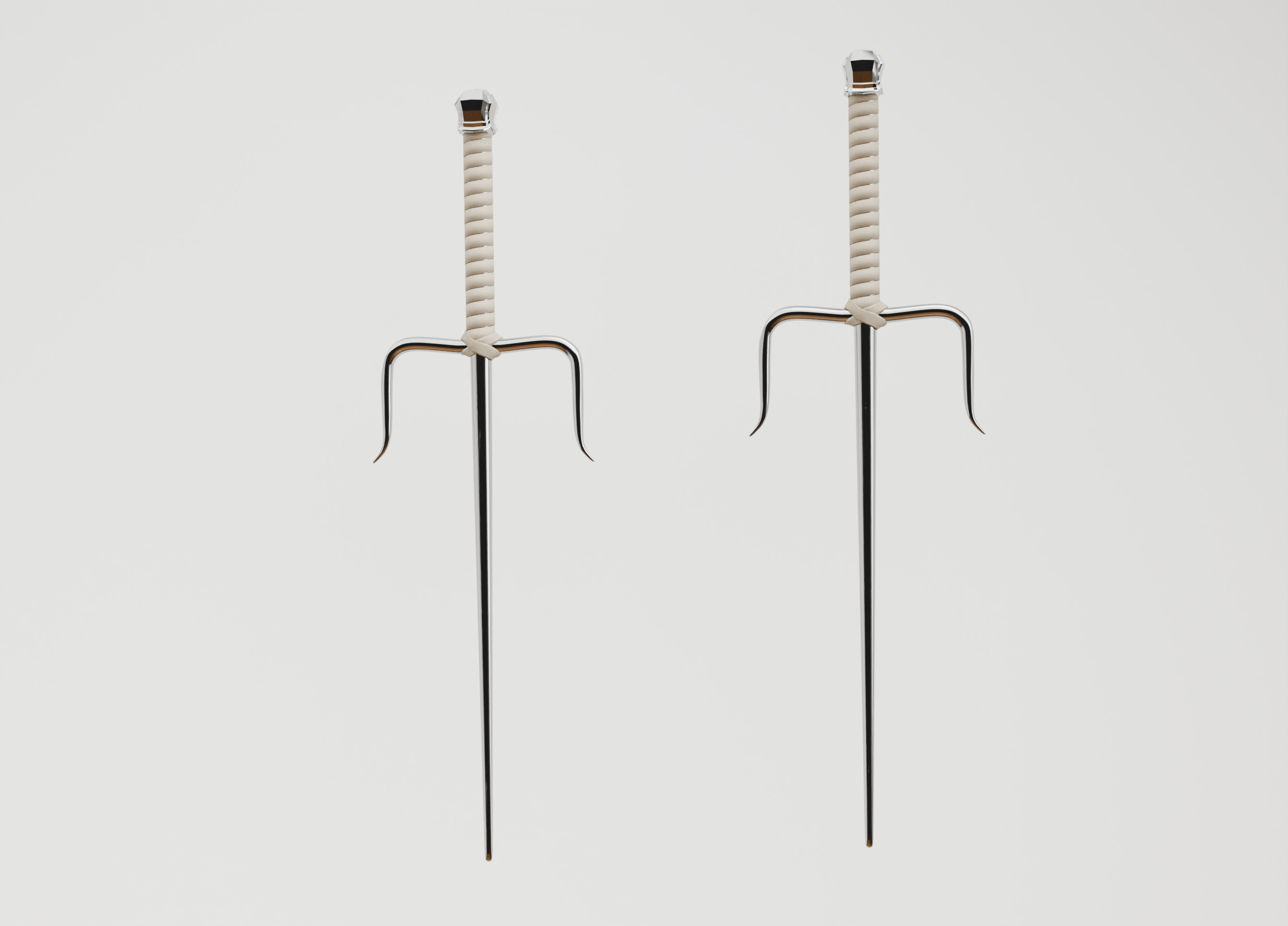 Sai Dual Fighting Weapons Low-poly 3D model_1