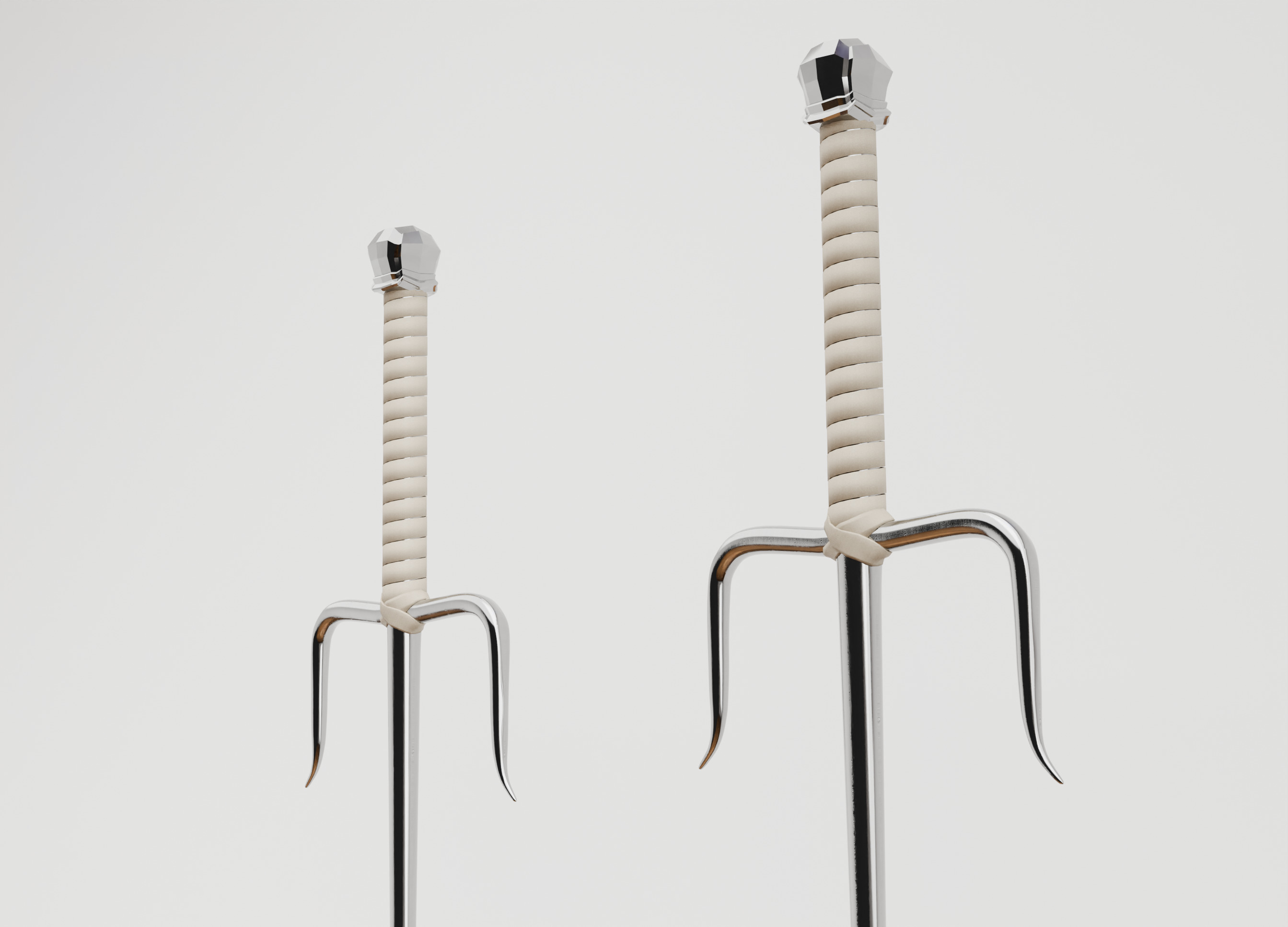 Sai Dual Fighting Weapons Low-poly 3D model_9