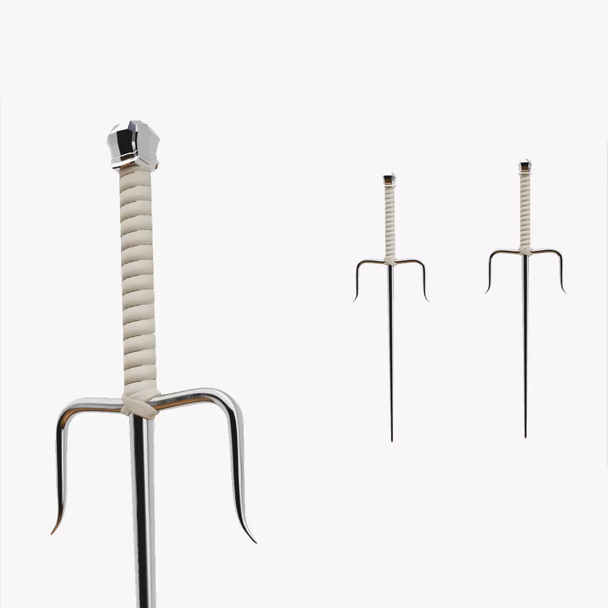 Sai Dual Fighting Weapons Low-poly 3D model_0