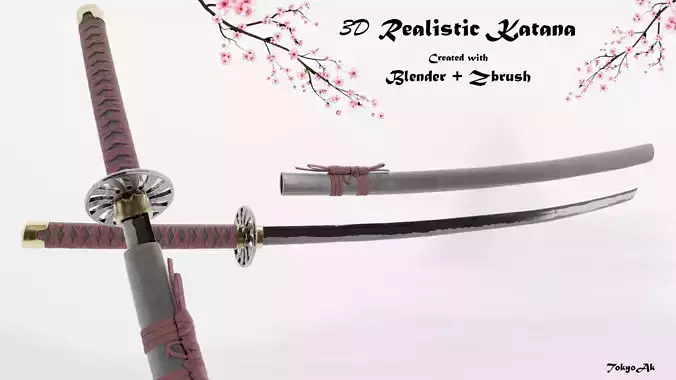 Realistic Katana 3D Model