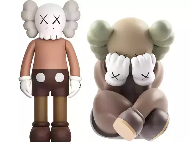 kaws companion and separated vinyl figure brown collection