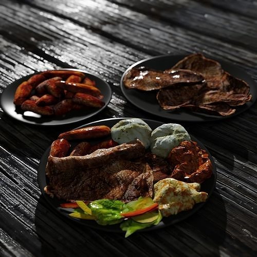 Dinner Meal low-poly Low-poly 3D model