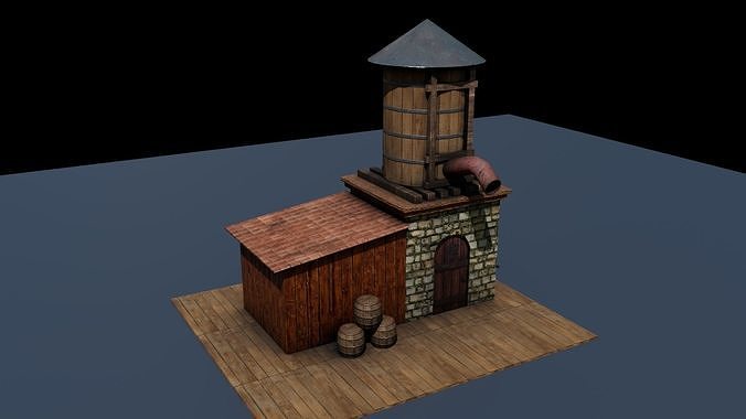 House for Game Texture and Low-poly 3D model