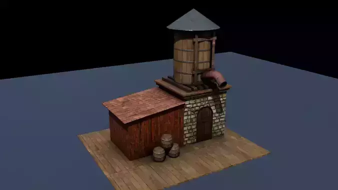 House for Game Texture and Low-poly 3D model