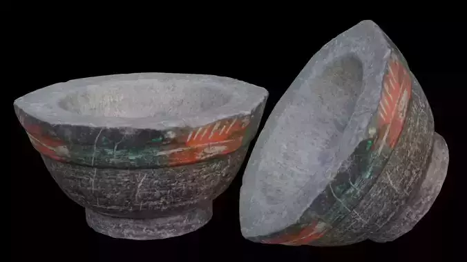  Painted Stone Bowl Scan