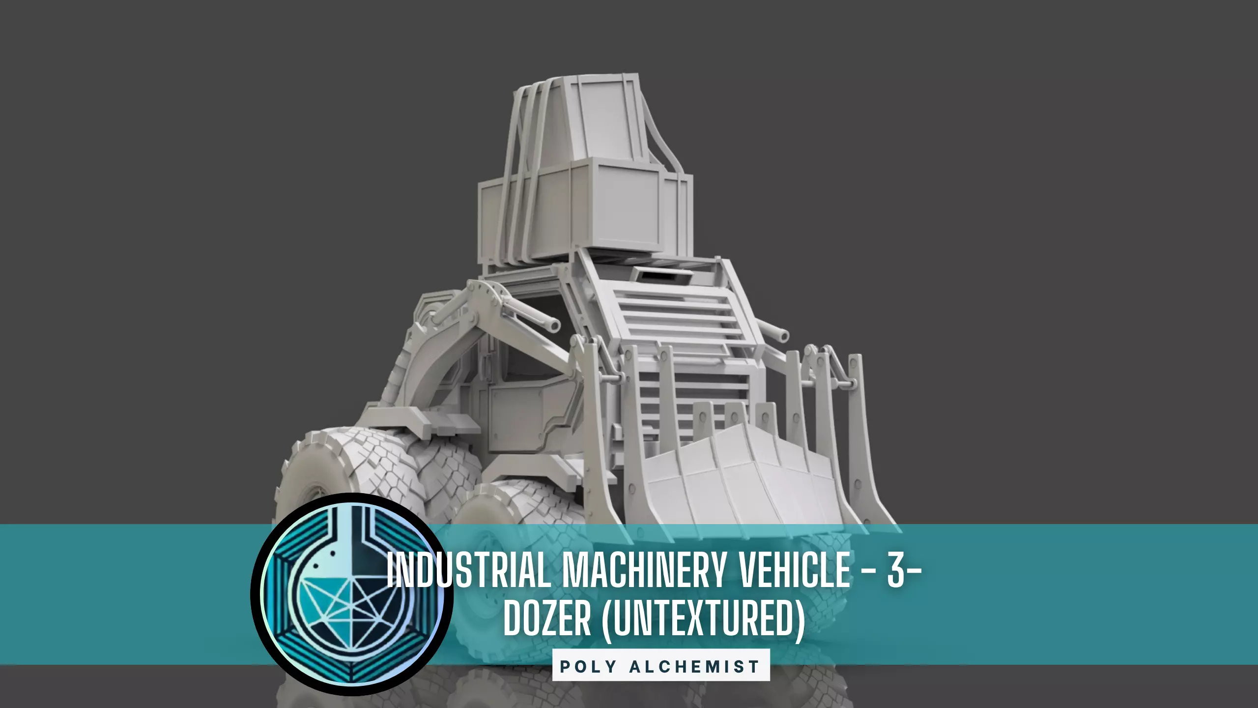 Industrial Machinery Vehicle -3 - Dozer - Untextured Low-poly 3D model