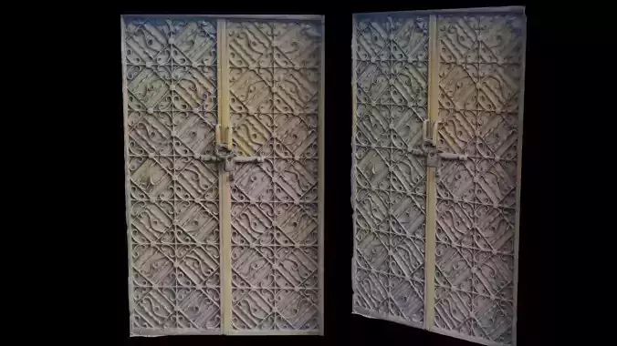  Ornate Metal Gate Scan Low-poly 3D model