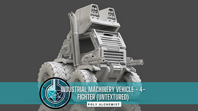 Industrial Machinery Vehicle -4 - Fighter - Untextured Low-poly 3D model