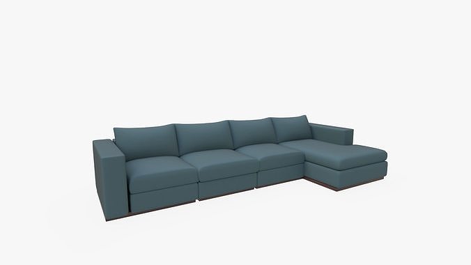 Blue Holt Mid Century Modern Modular Grand Storage Sectional 3D model