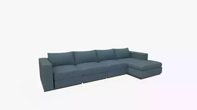 Blue Holt Mid Century Modern Modular Grand Storage Sectional