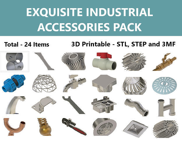 EXQUISITE INDUSTRIAL ACCESSORIES PACK 3D Model Collection