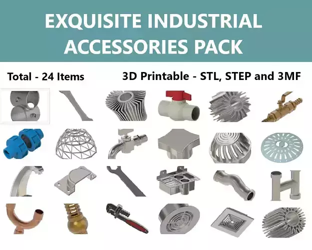 EXQUISITE INDUSTRIAL ACCESSORIES PACK 3D Model Collection