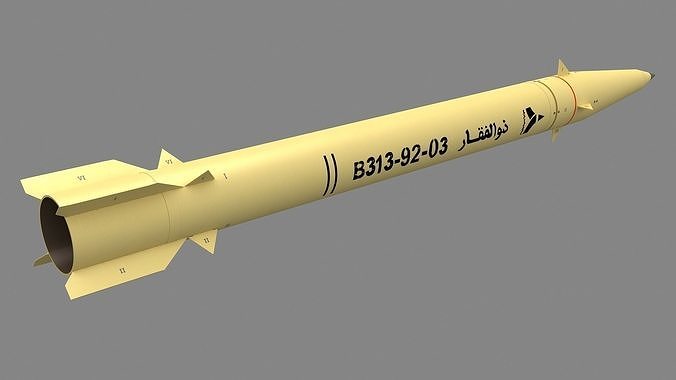 Zolfaghar Solid Fuel Iranian Ballistic Missile Low-poly 3D model