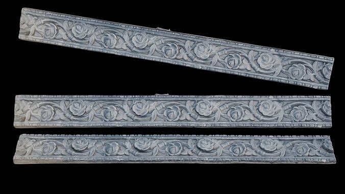  Rose Motif Molding Scan Low-poly 3D model