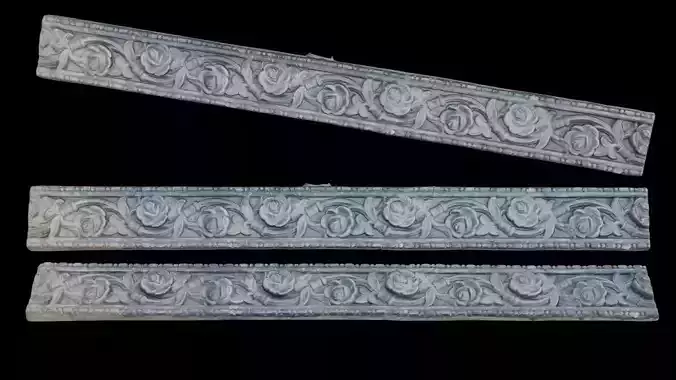  Rose Motif Molding Scan Low-poly 3D model