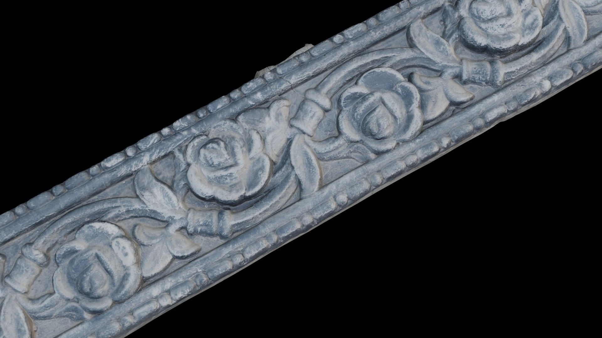  Rose Motif Molding Scan Low-poly 3D model_3