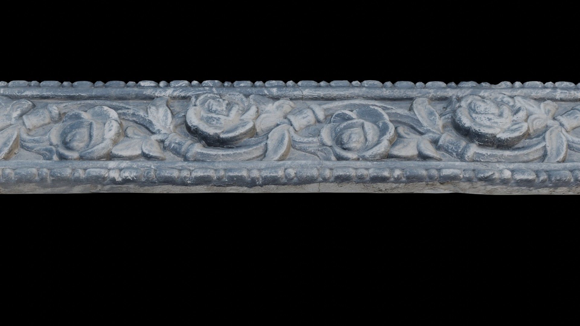  Rose Motif Molding Scan Low-poly 3D model_6