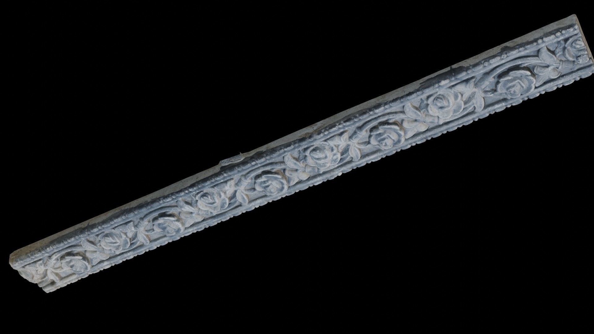  Rose Motif Molding Scan Low-poly 3D model_5
