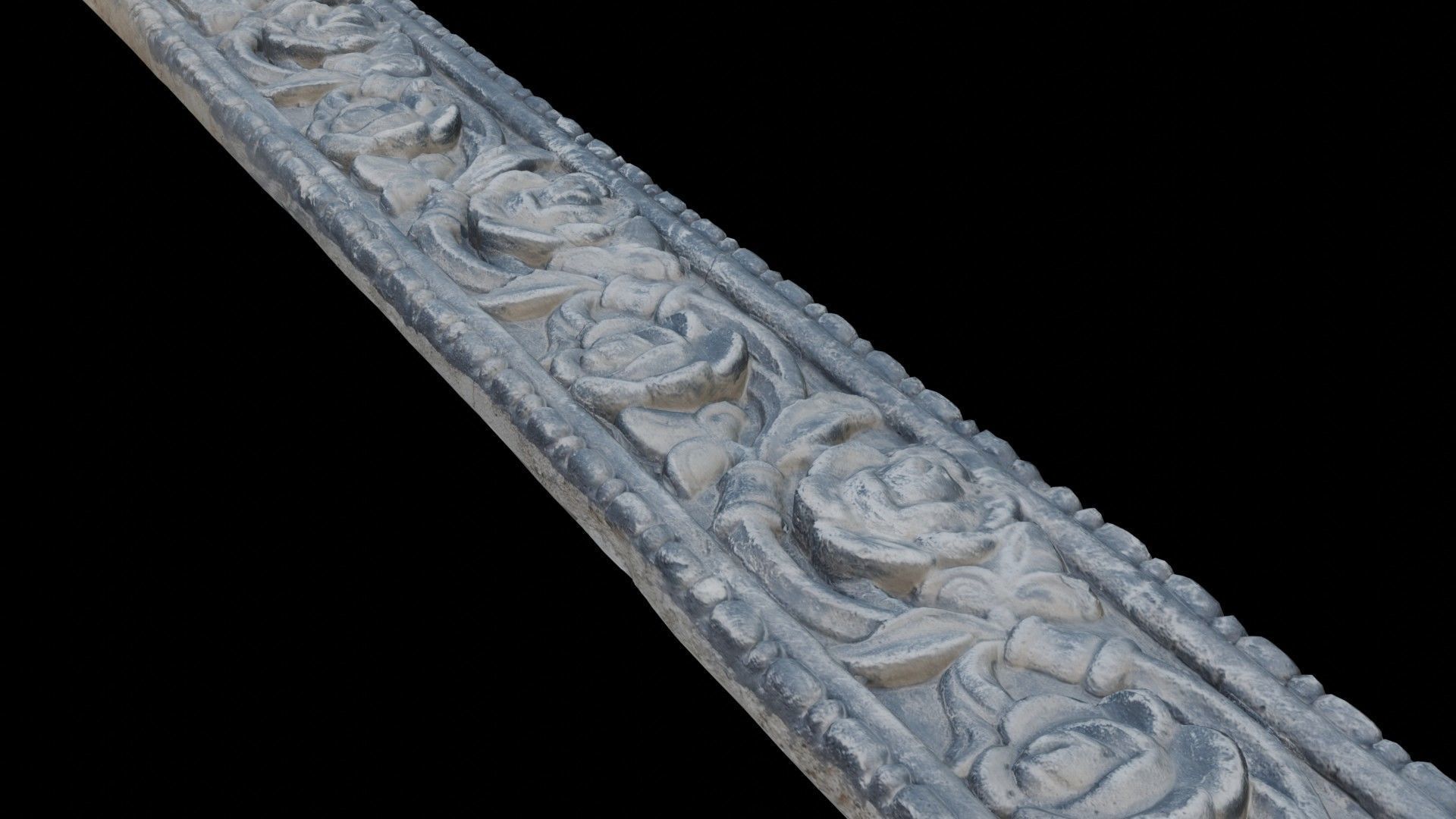  Rose Motif Molding Scan Low-poly 3D model_7