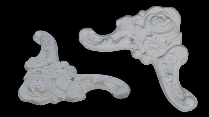  Floral Scroll Ornament Scan Low-poly 3D model